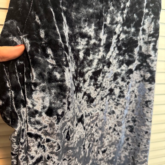 Urban Outfitters UO Blue Crushed Velvet Pullup Overall Jumpsuit Size S - Picture 4 of 7